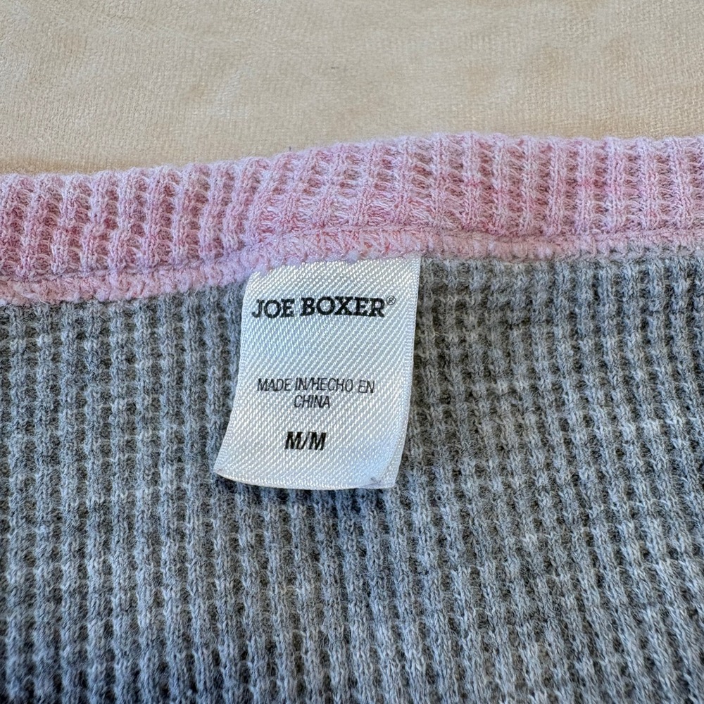 Joe Boxer Womens Gray Pink Waffle Knit Bejeweled PJ Tank Size M - Picture 7 of 9